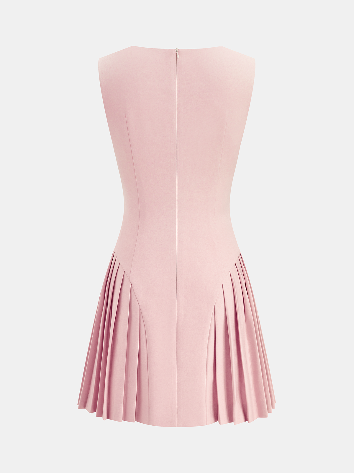 Ärmelloses Falten-Minikleid