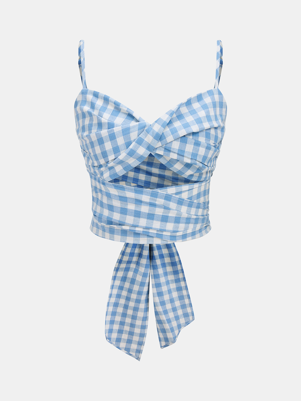 Gingham-Wickel-Cami-Top und Midirock-Set
