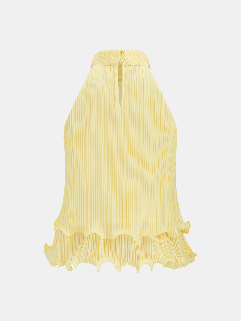 Gefaltetes, mehrlagiges Rüschen-Neckholder-Tanktop
