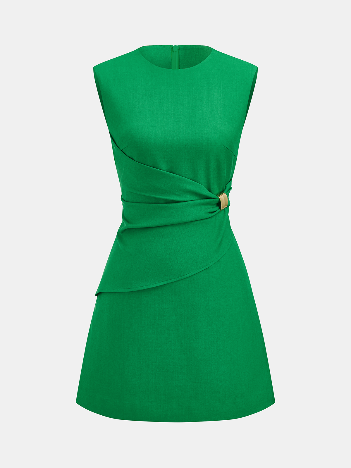 Mini-robe sans manches avec boucle à la taille