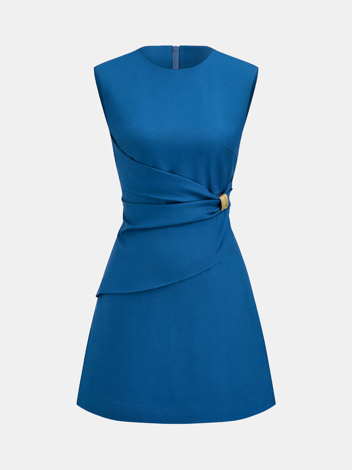 Mini-robe sans manches avec boucle à la taille