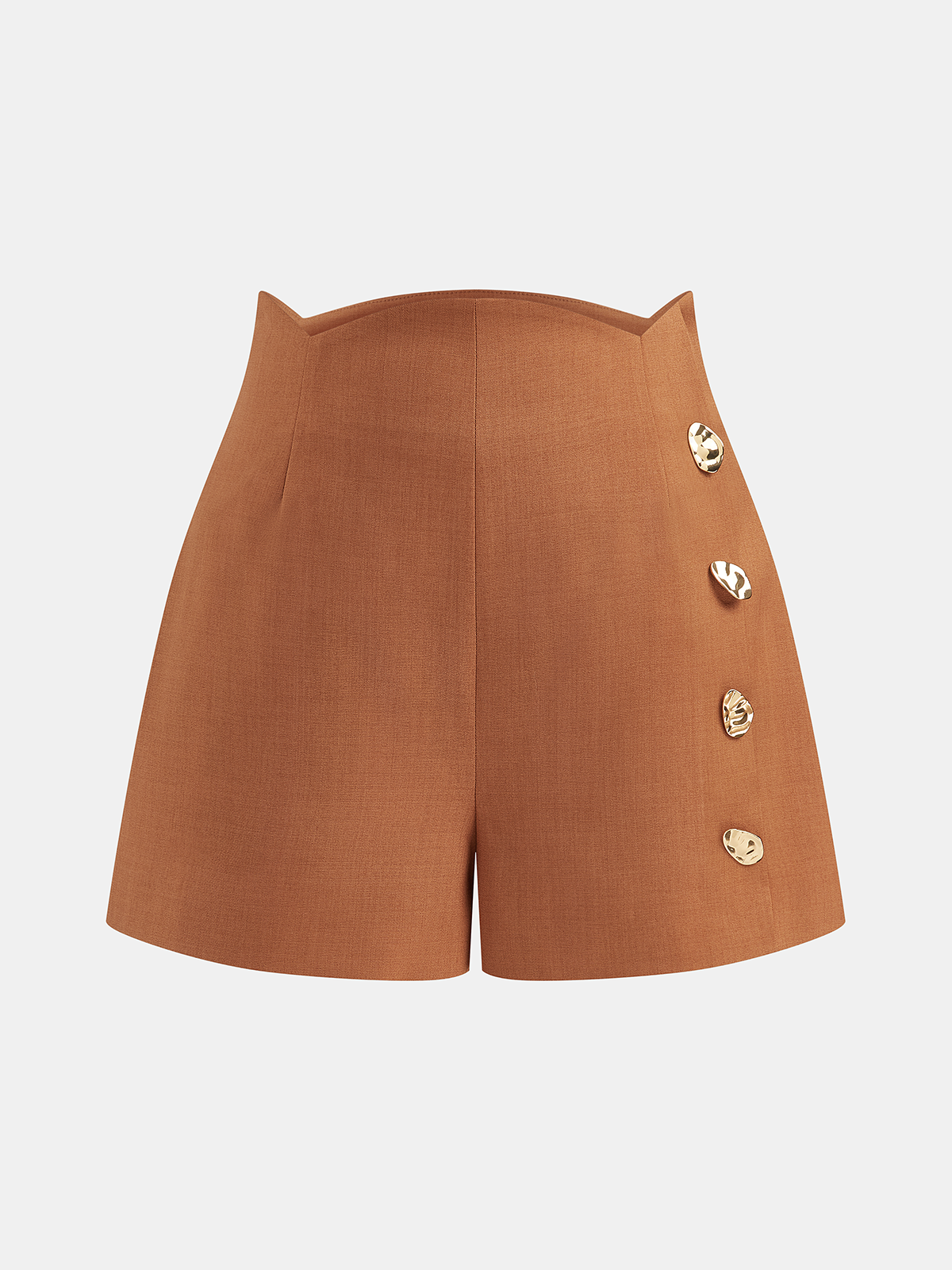 Taillierte Shorts mit mittelhohem Bund und Metalldetail