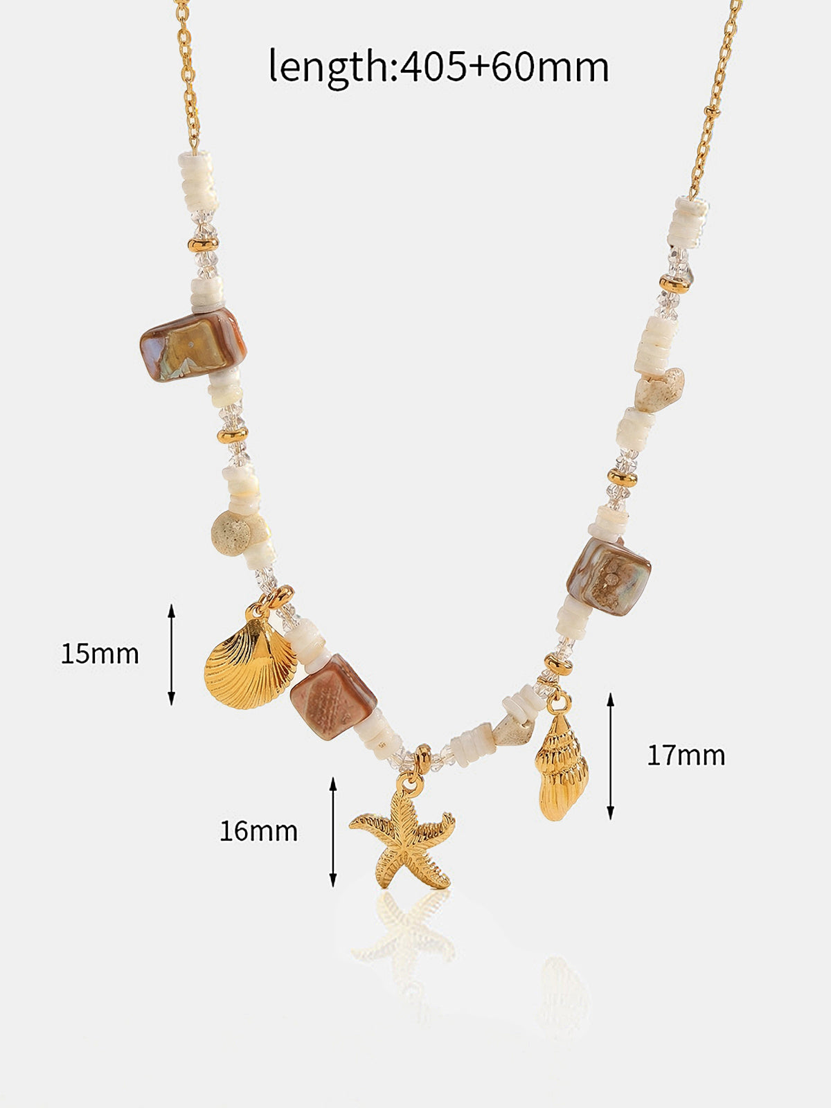 Collier perlé coquillage étoile de mer