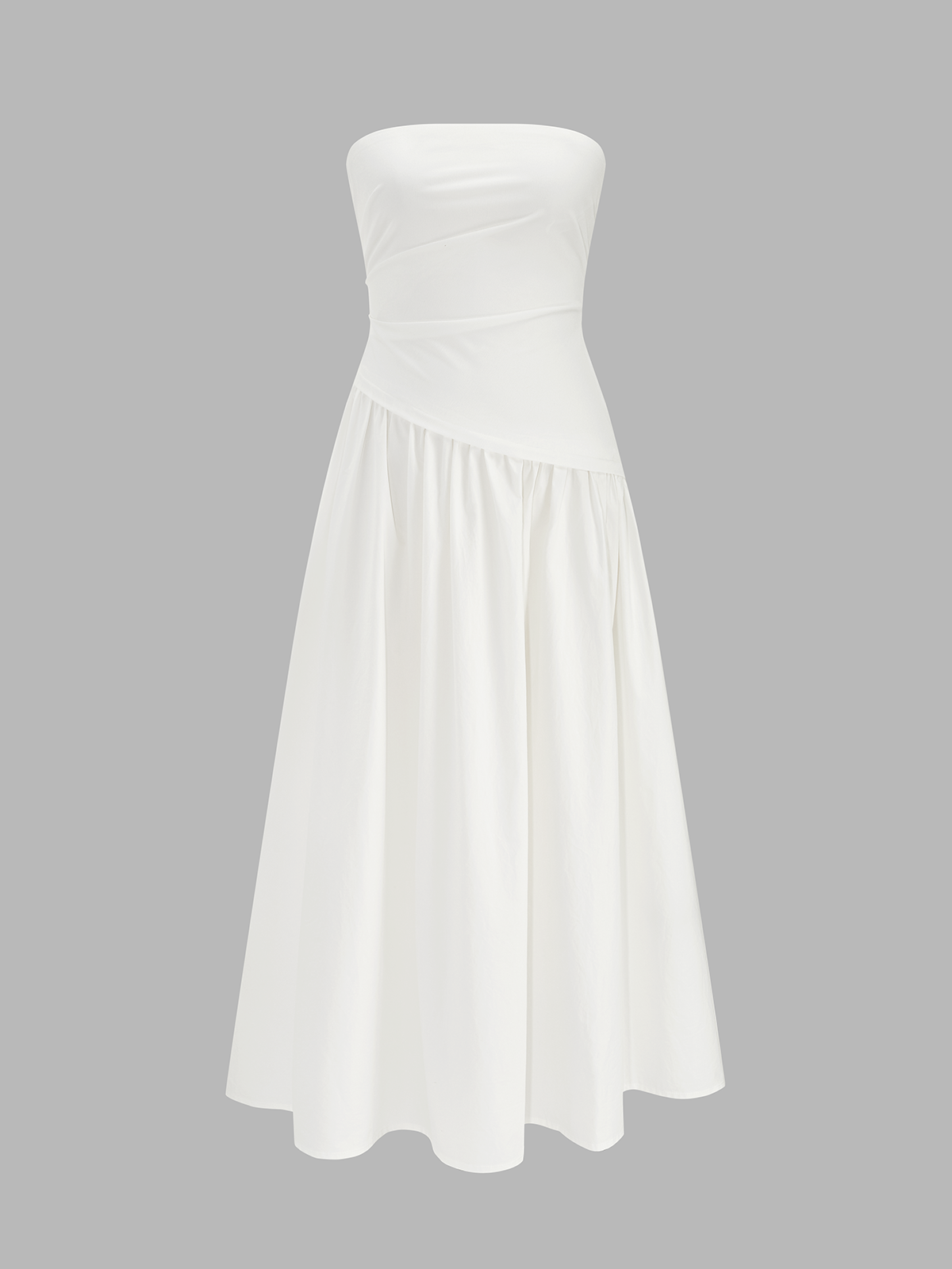 Robe longue bustier froncée et fluide