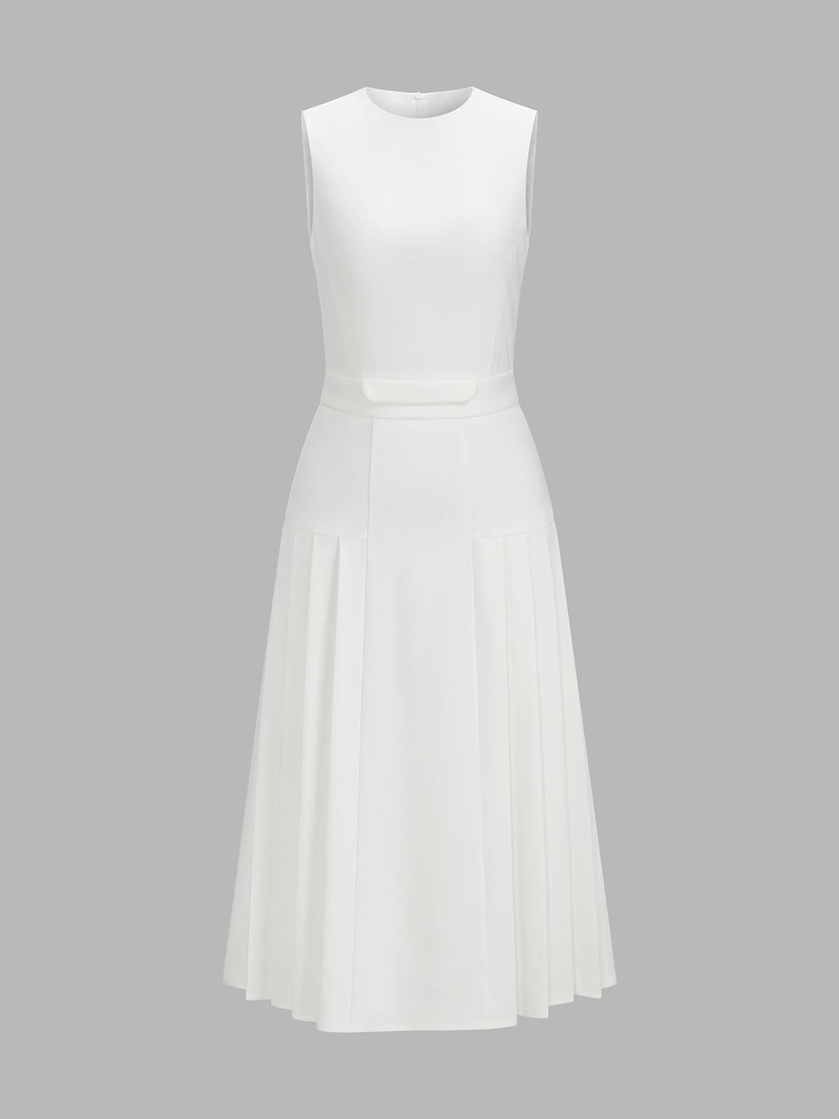 Robe midi plissée sans manches