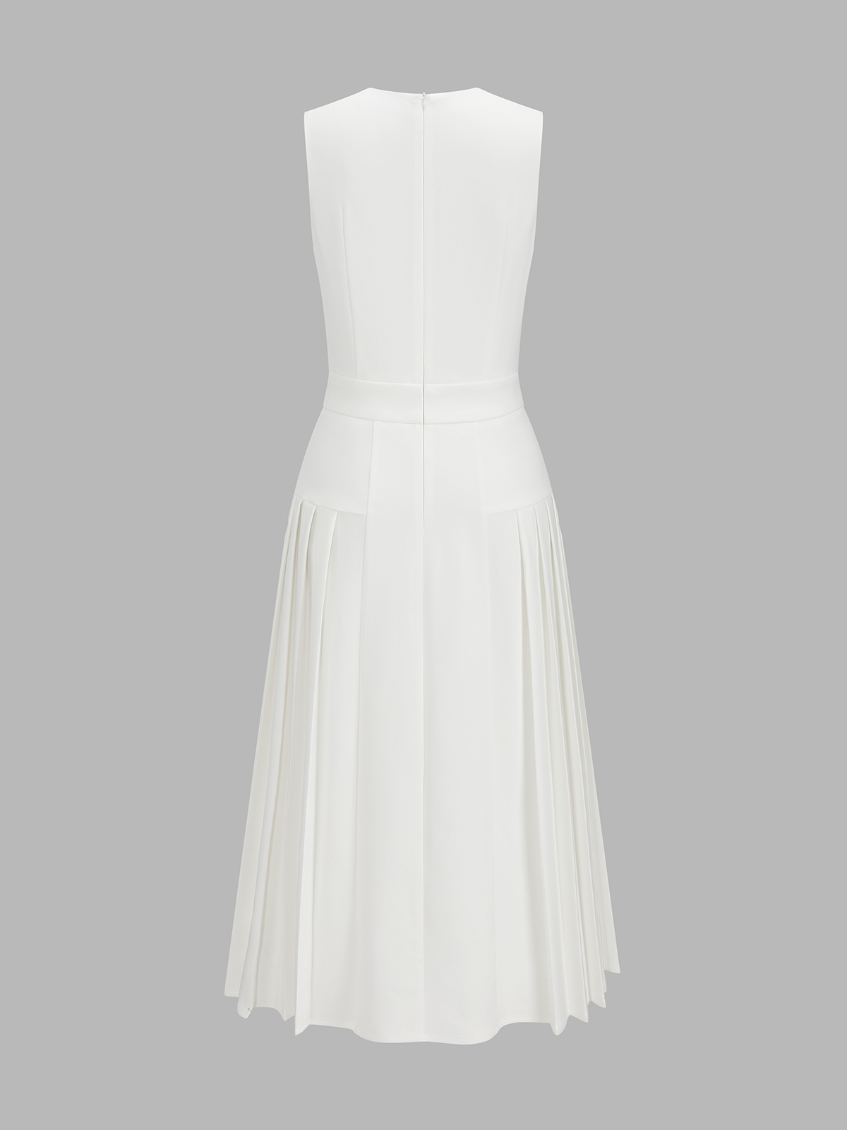 Robe midi plissée sans manches