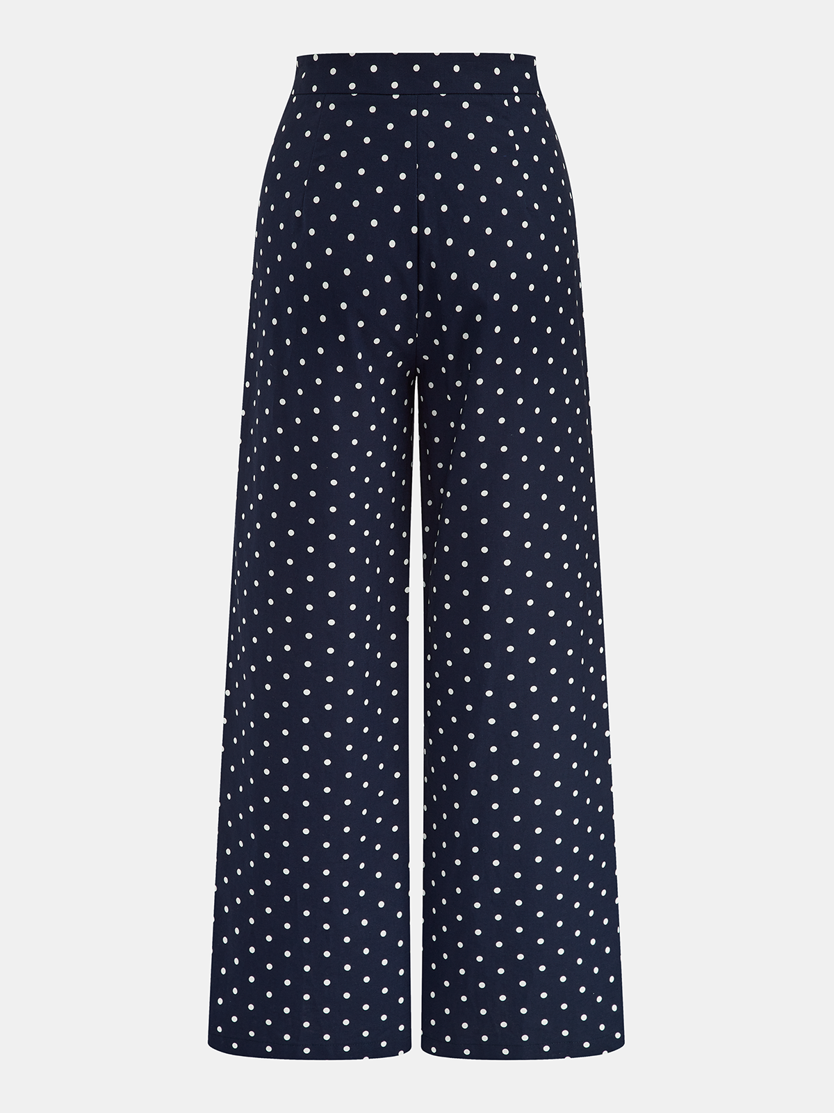 Ensemble top péplum et pantalon à pois en lin mélangé