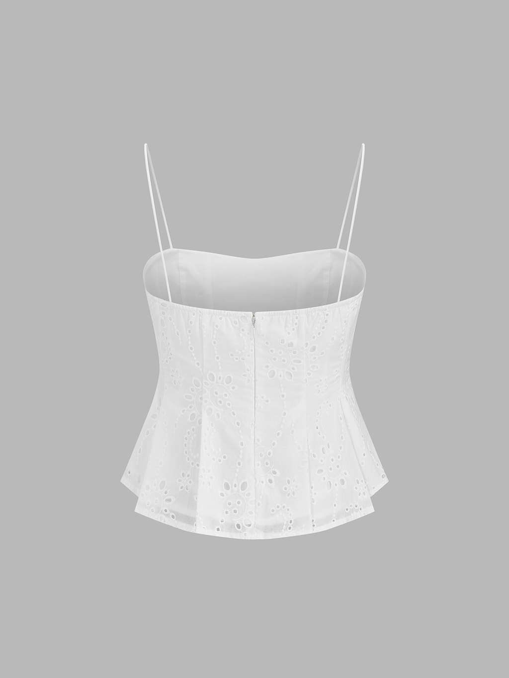 Set aus Cami-Top und Midirock mit Ösenstickerei