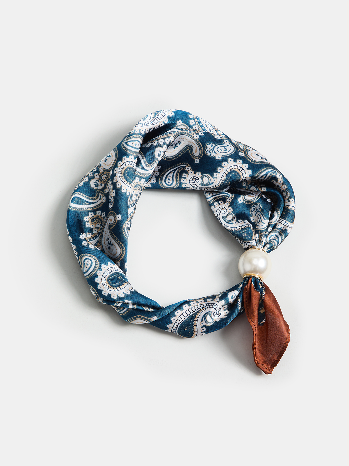 Schal mit Paisley-Muster und Perlenakzenten