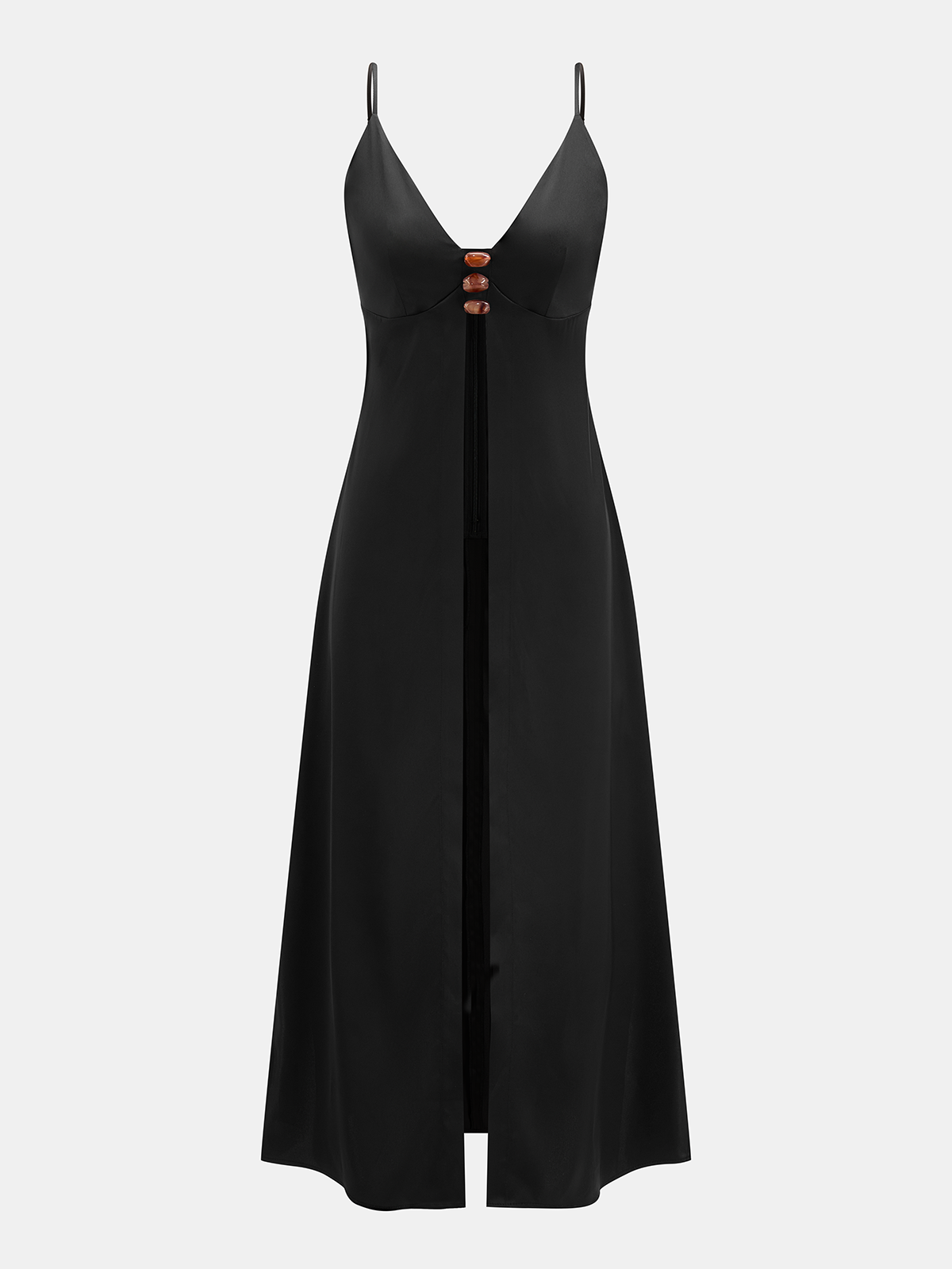 Zweiteiliges Set: Langes Top mit tiefem V-Ausschnitt und Hose