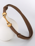 Ceinture fine en cuir véritable à boucle métallique
