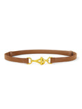 Genuine Leather Horsebit Buckle Waist Belt