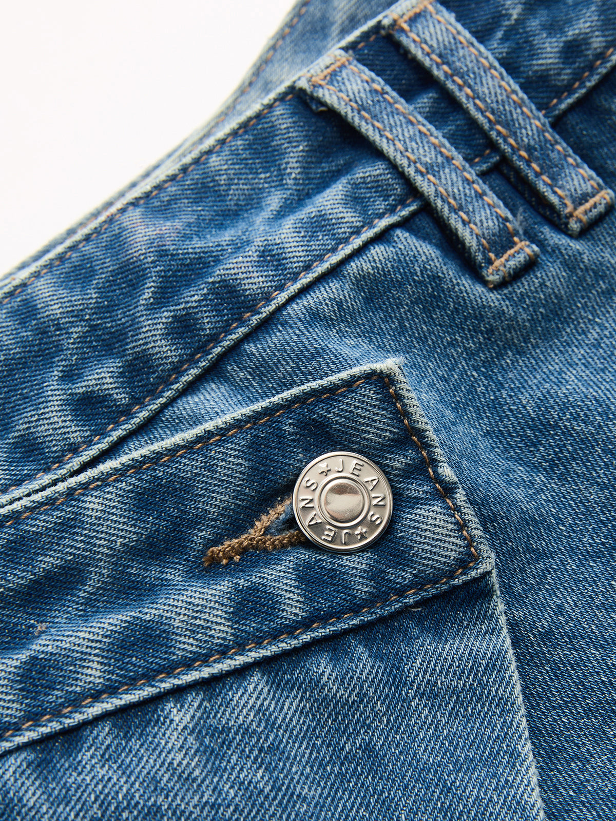 Gestufter Bund Asymmetrischer Jeans-Skort