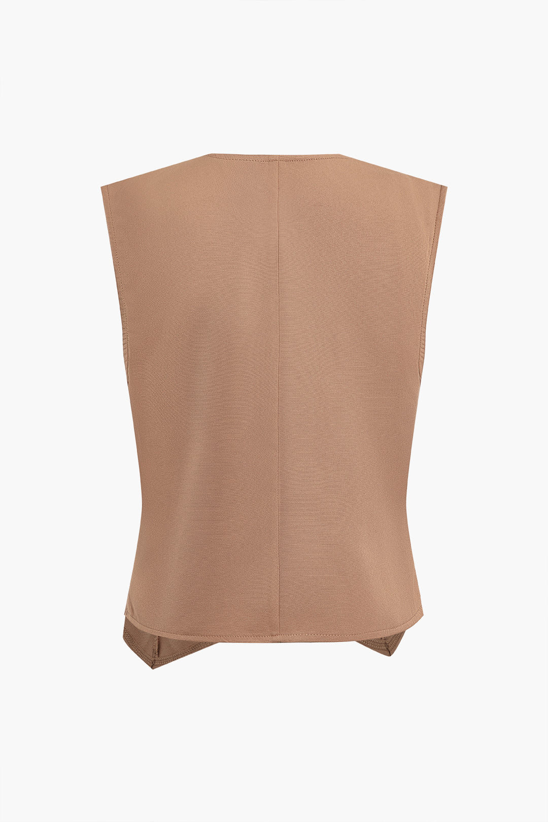 Crossed Tank Top And Pleated Flap Pocket Wide Leg Trousers Set