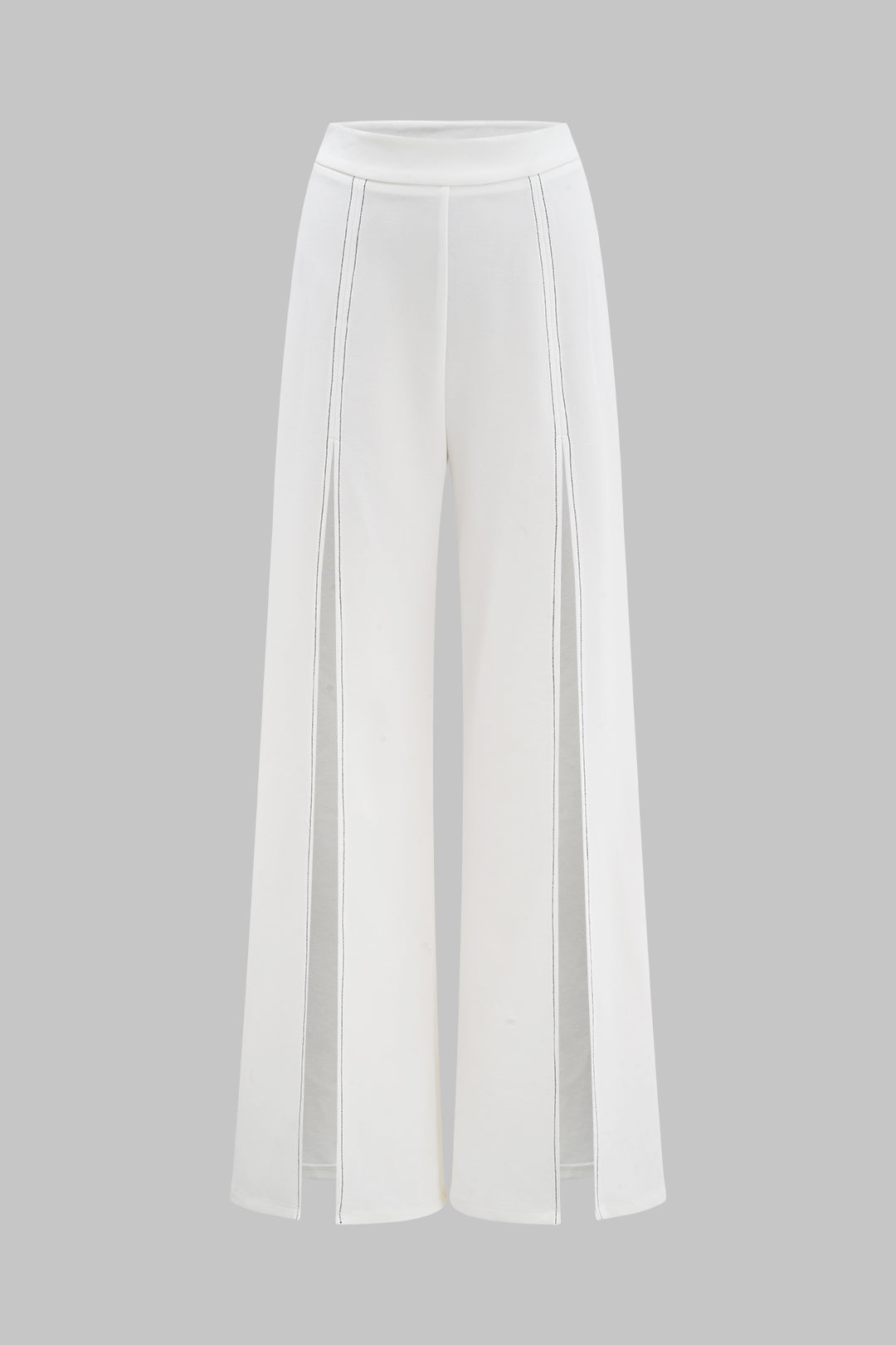 Stitching Bodysuit And Wide Leg Trousers Set