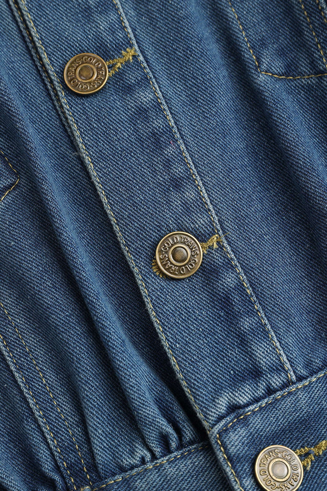 Denim Button Long Sleeve Jumpsuit